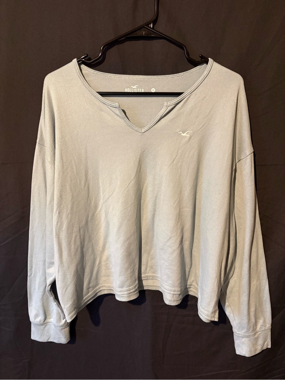 Hollister Co. L/S Ribbed Split-Neck Top